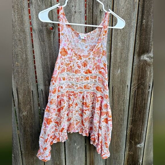 Free People Tops - Intimately Free People floral tank Top XS Oversized Assymetrical